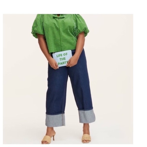 kate spade Denim - Kate spade x target size 0 blue denim straight‎ leg turn up jeans